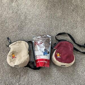 petzel chalk bags and unopened bag of chalk
